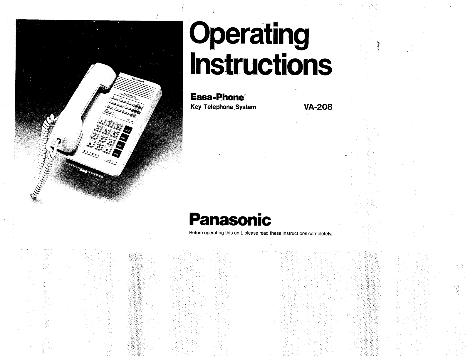 PANASONIC VA-208 User Guide