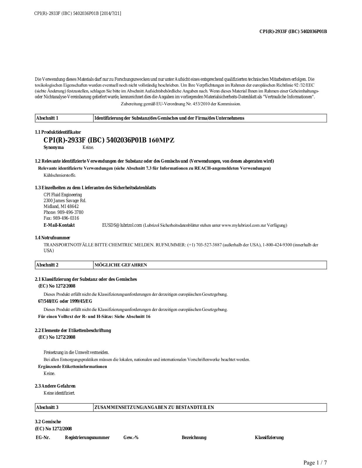 Danfoss CPI(R)-2933F Safety guide