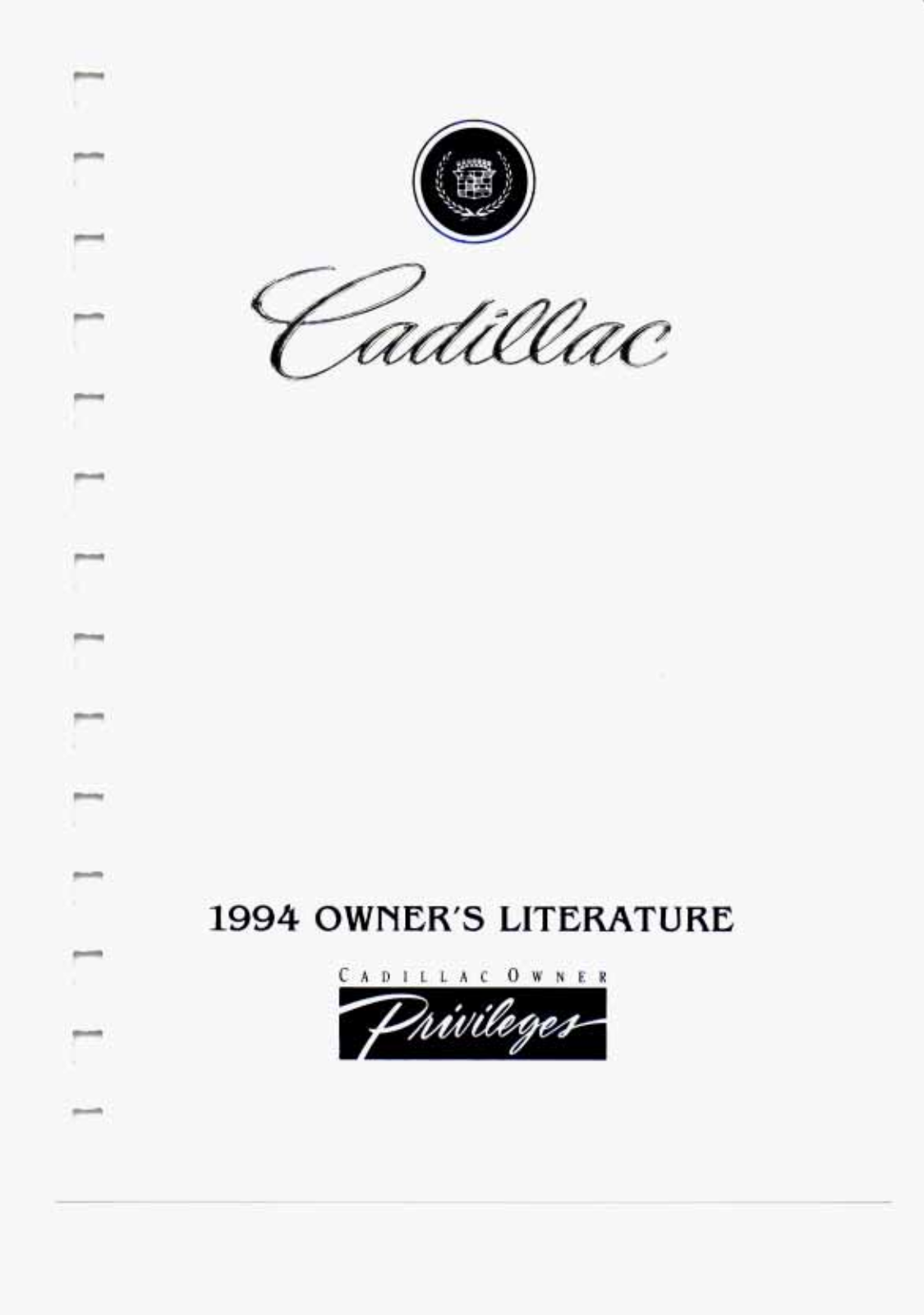 Cadillac Fleetwood 1994 Owner's Manual