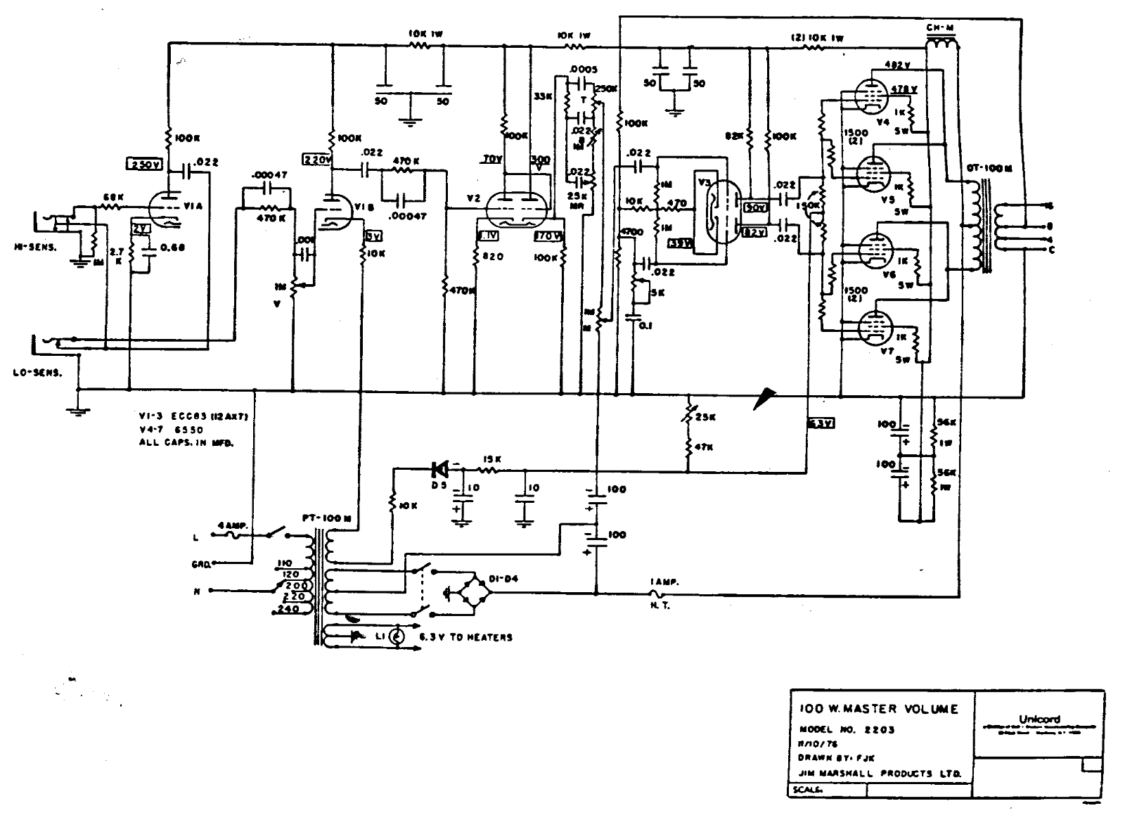 Marshall 2203 schematic