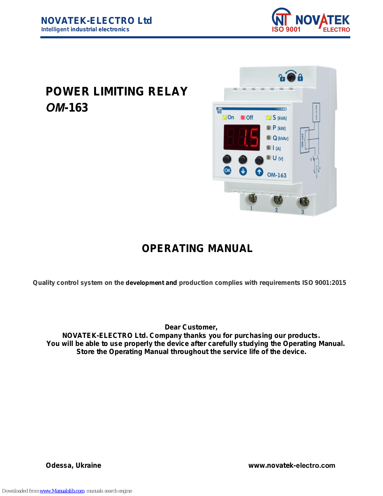 Novatek-electro OM-163 Operating Manual