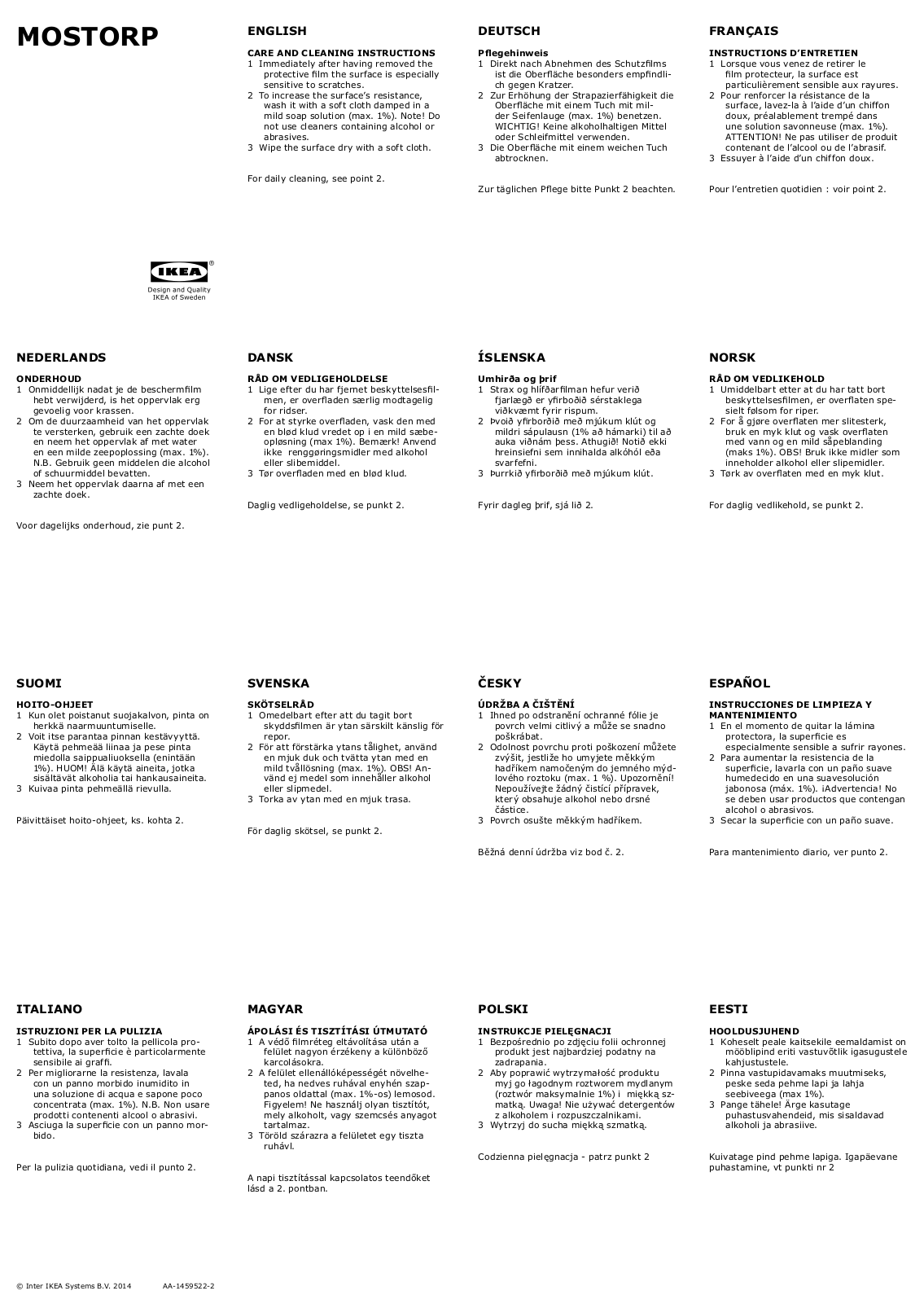 Ikea 60295706, 00295257 User Manual