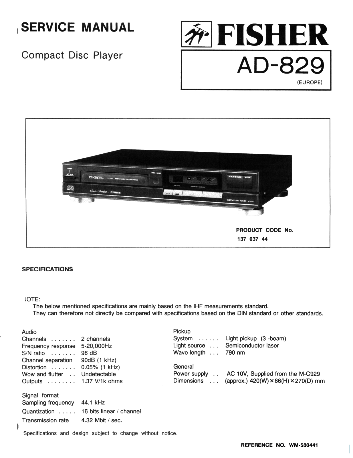 Fisher AD-829 Schematic