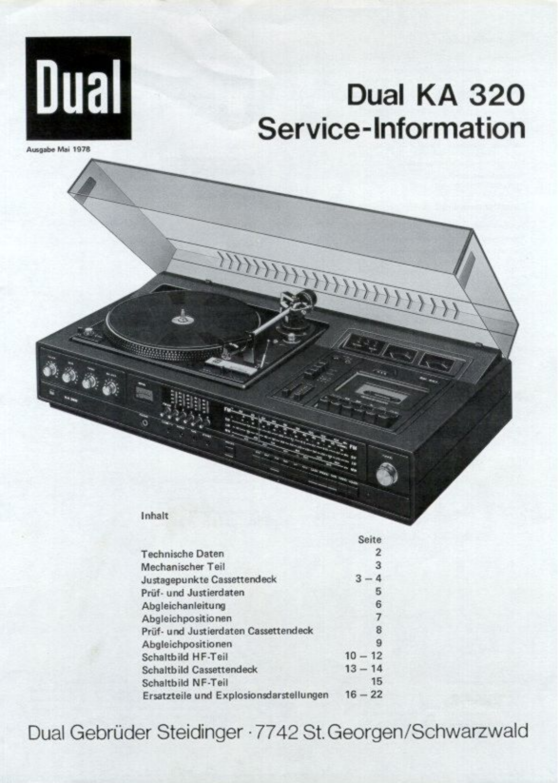 Dual KA-320 Service manual