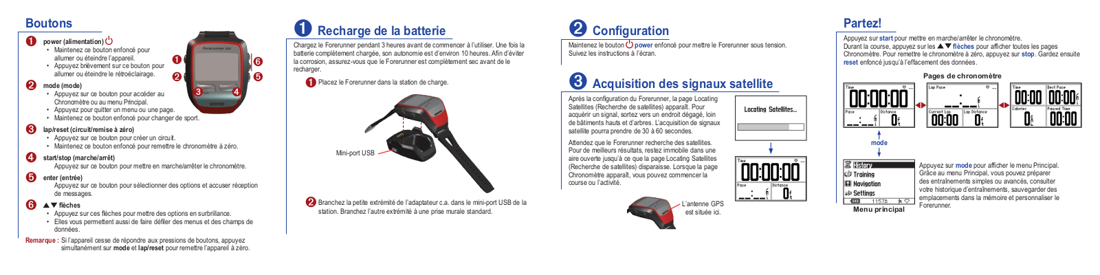 GARMIN Forerunner 205 Guide rapide