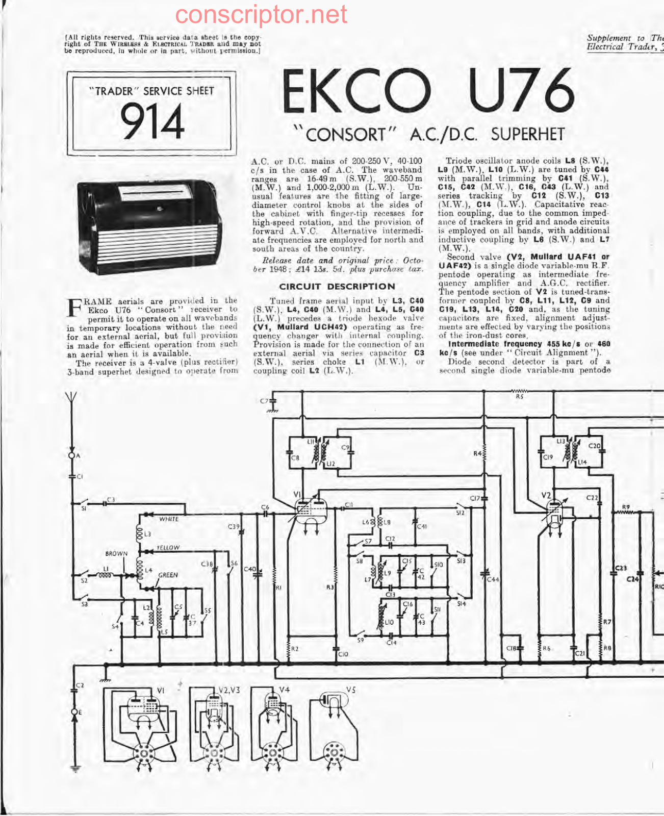 EKCO U76 Service manual