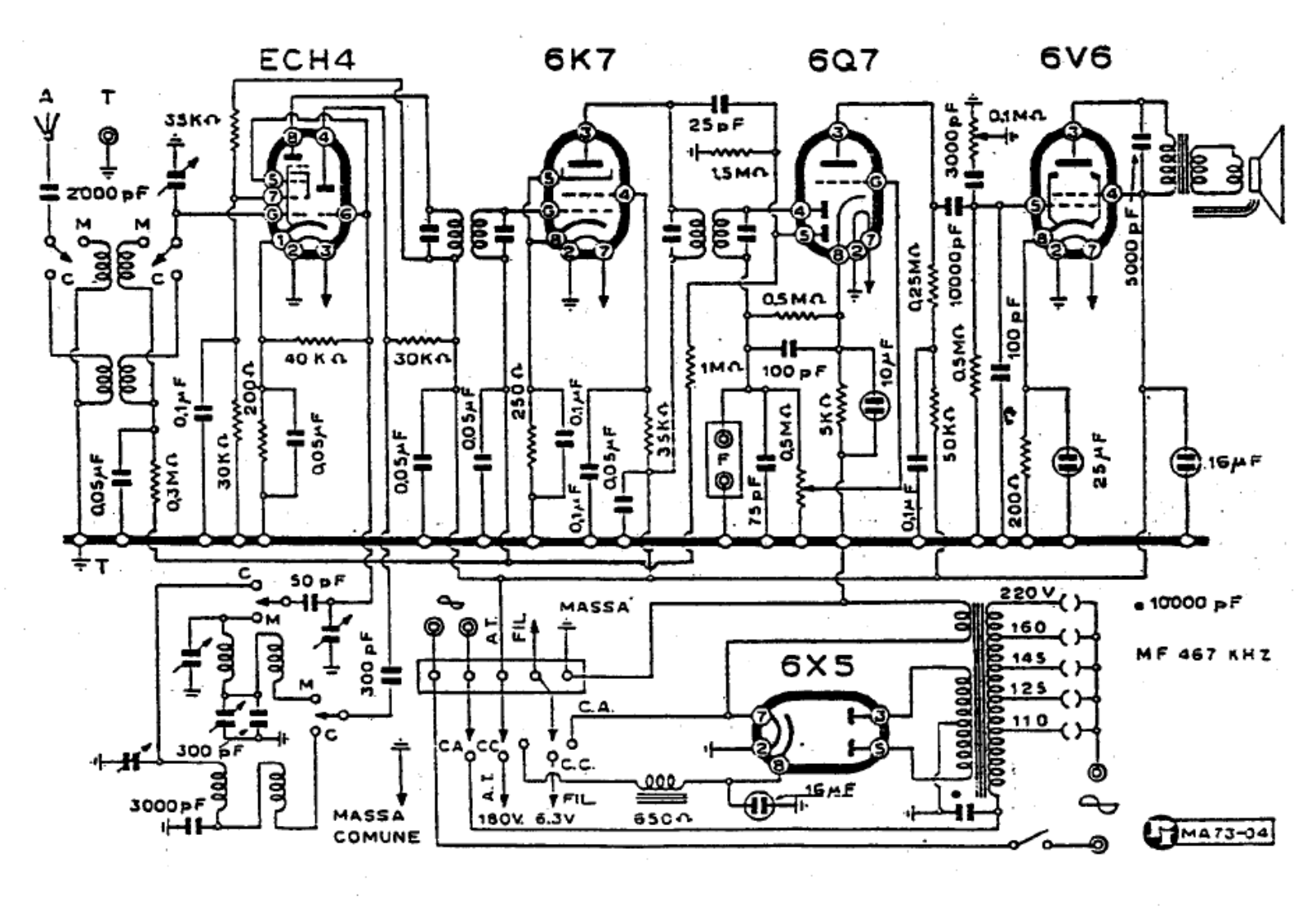 Radio Preziosa rf5 schematic