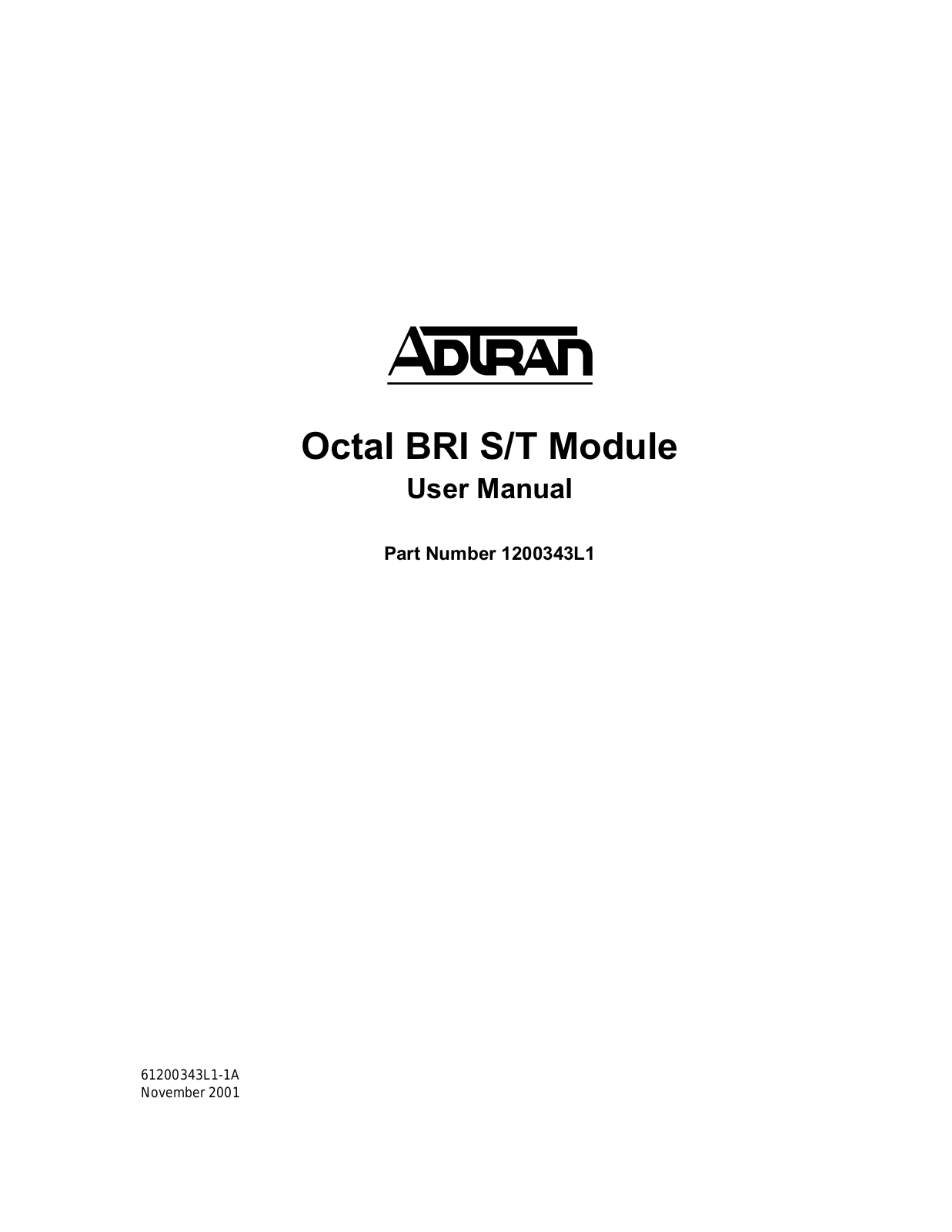 Adtran BRI S-T Service Manual