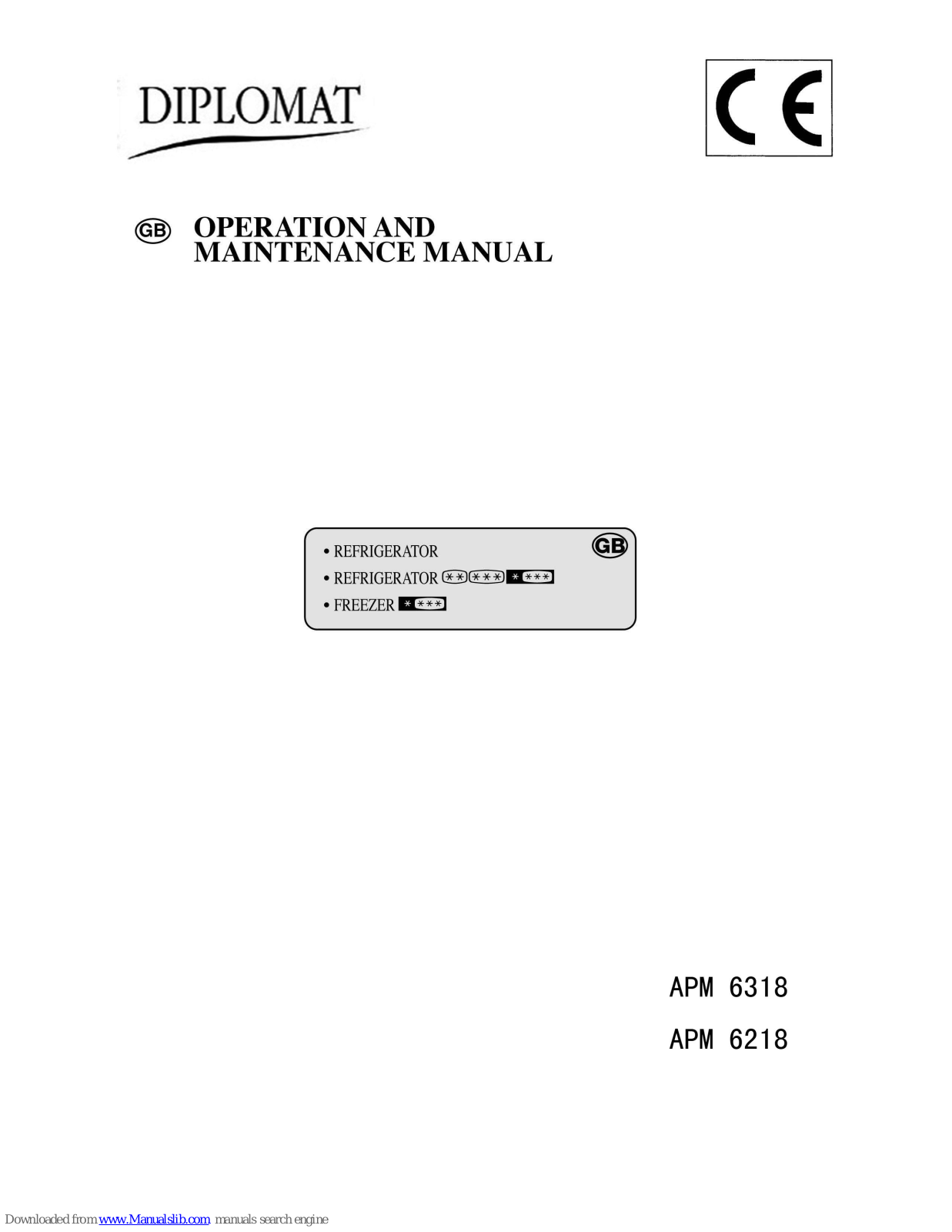 Diplomat APM 6218, APM 6318 Operating And Maintenance Manual