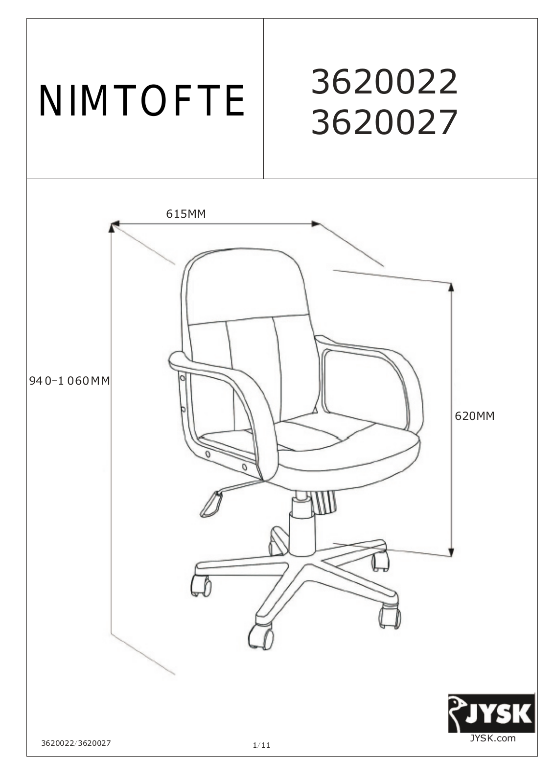 JYSK Nimtofte User Manual