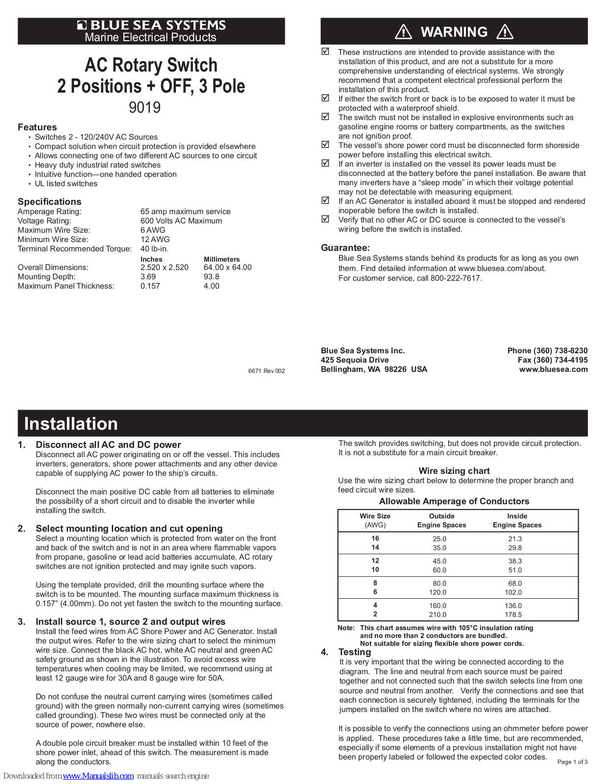 Blue Sea Systems 9010 User Manual