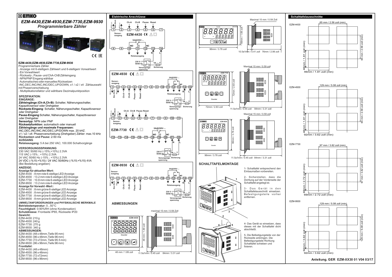 Emko EZM-9930, EZM-7730 User manual