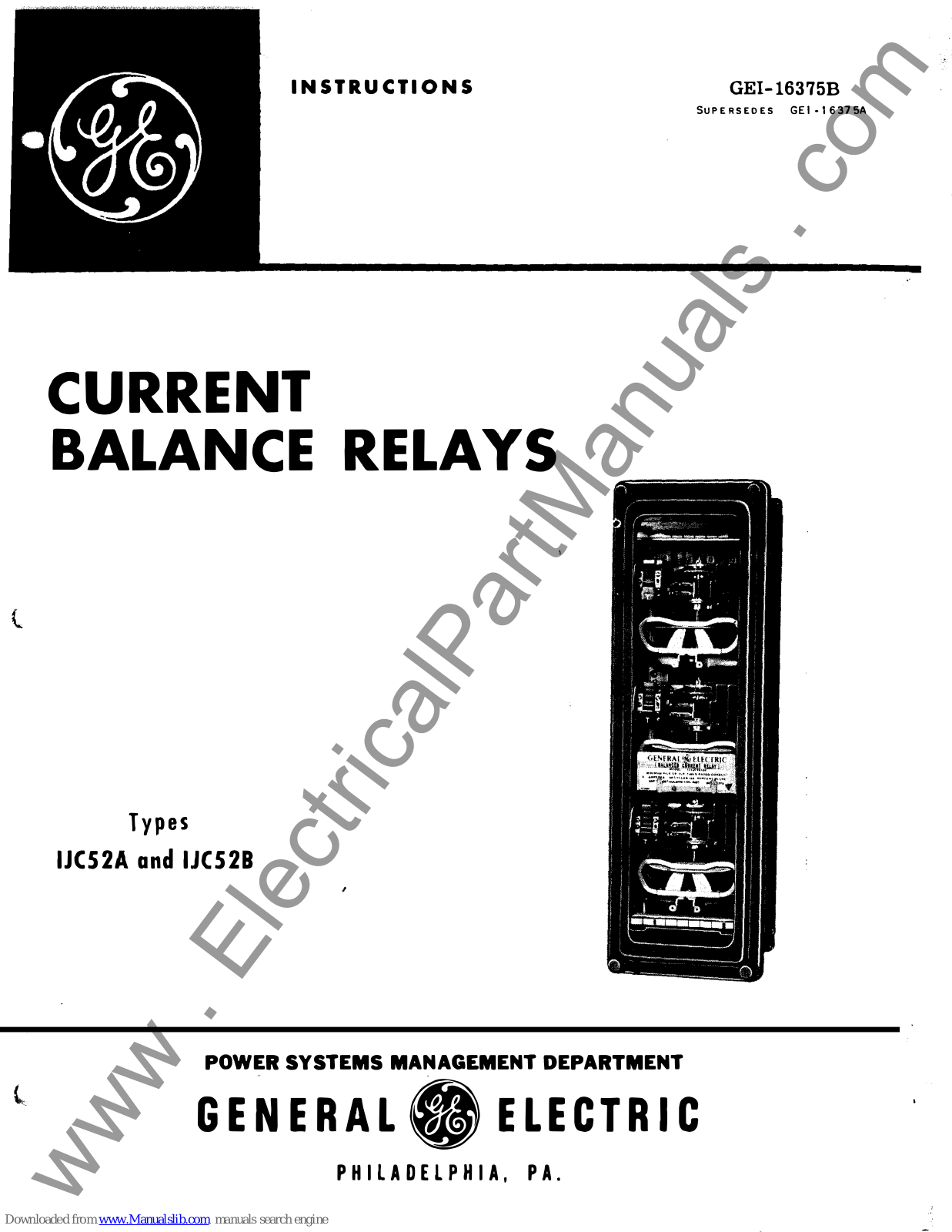 GE IJCS2A, IJCS2B Instructions Manual