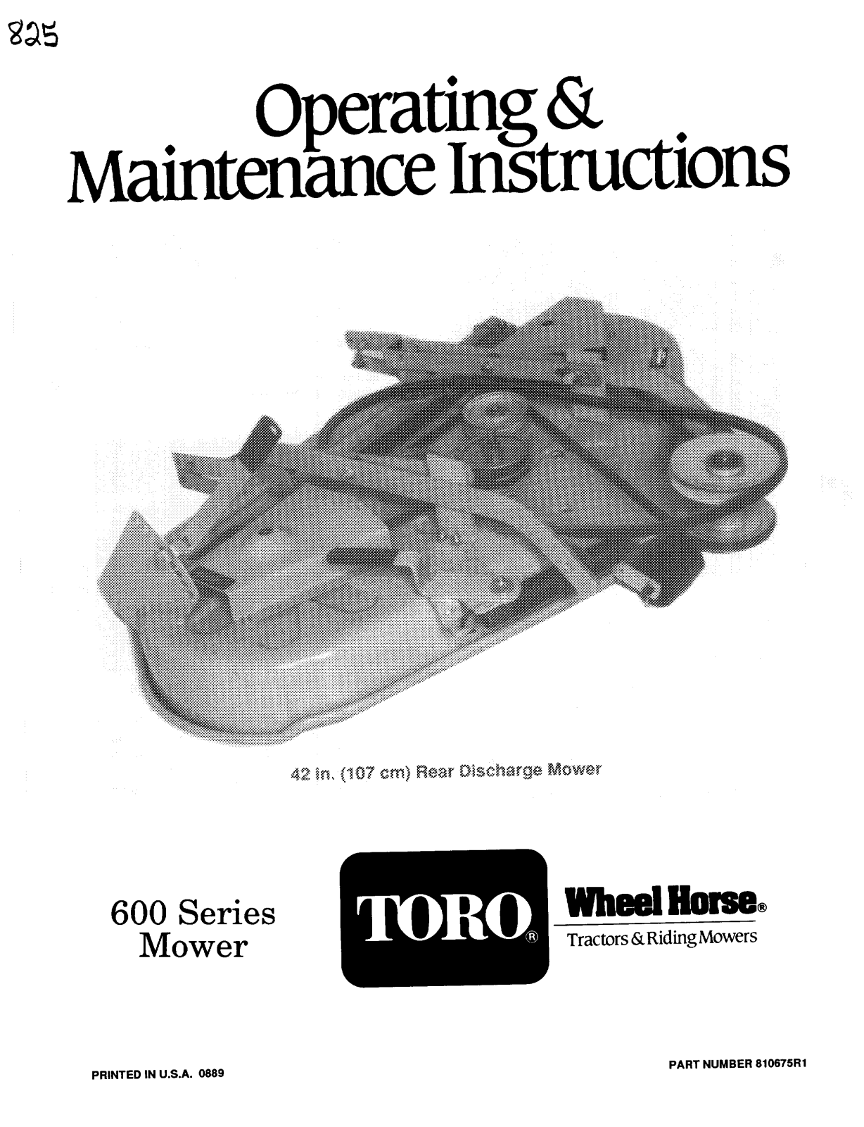 Toro 05-42RY01 Operator's Manual