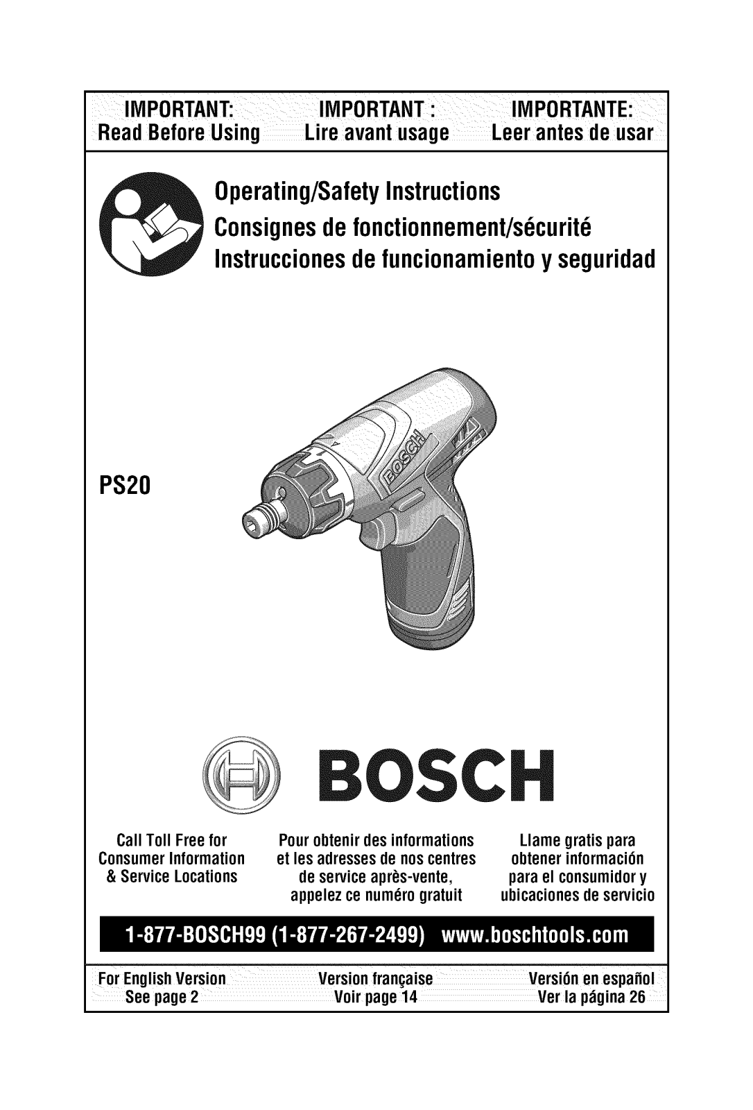 Bosch PS20-2A Owner’s Manual