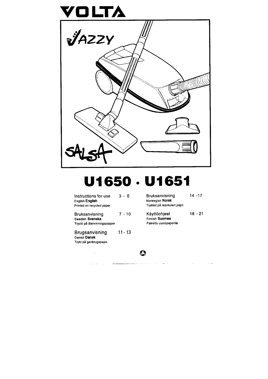 Volta U1651, U1650 User Manual