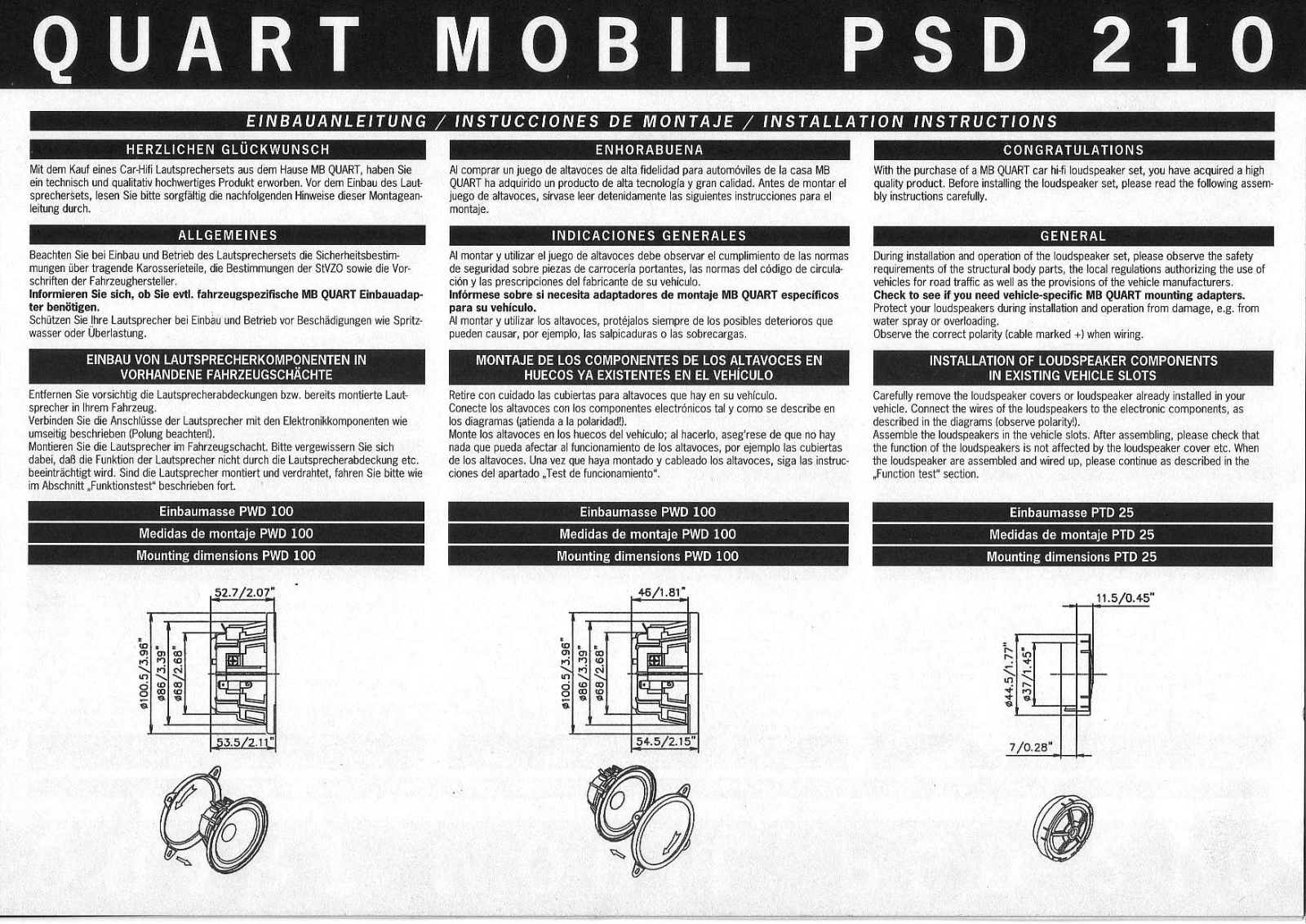 MB QUART PSD 210 User Manual - ManualMachine.com