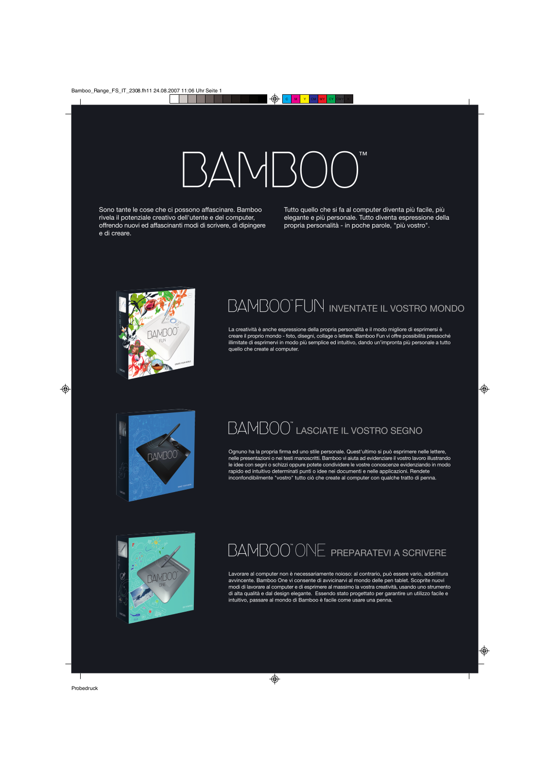 Wacom BAMBOO ONE, BAMBOO FUN, BAMBOO User Manual