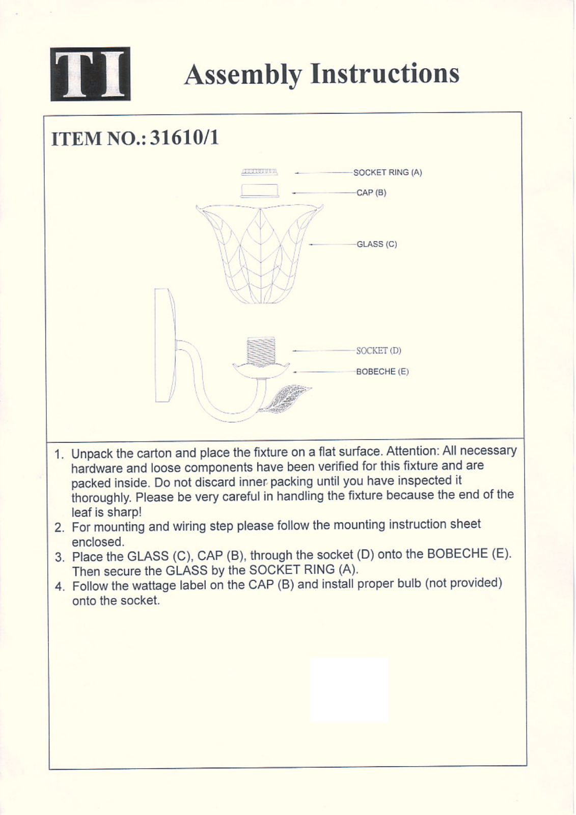 Triarch 31610-1 User Manual