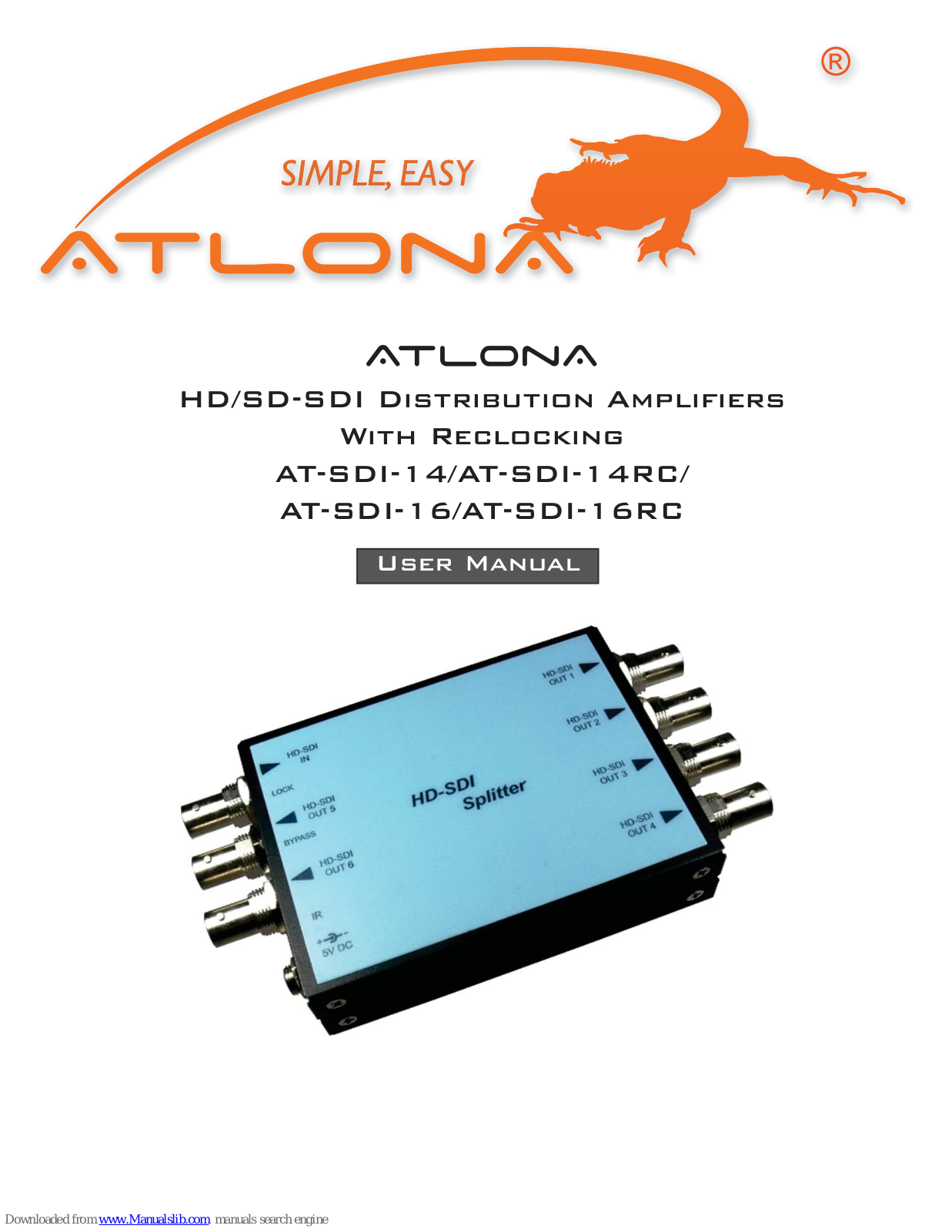 Atlona AT-SDI-14, AT-SDI-14RC, AT-SDI-16, AT-SDI-16RC User Manual