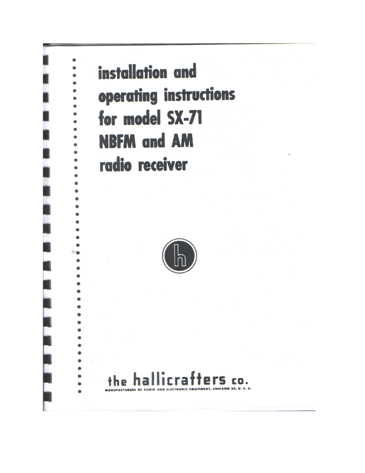 HALLICRAFTER SX-71 User Manual