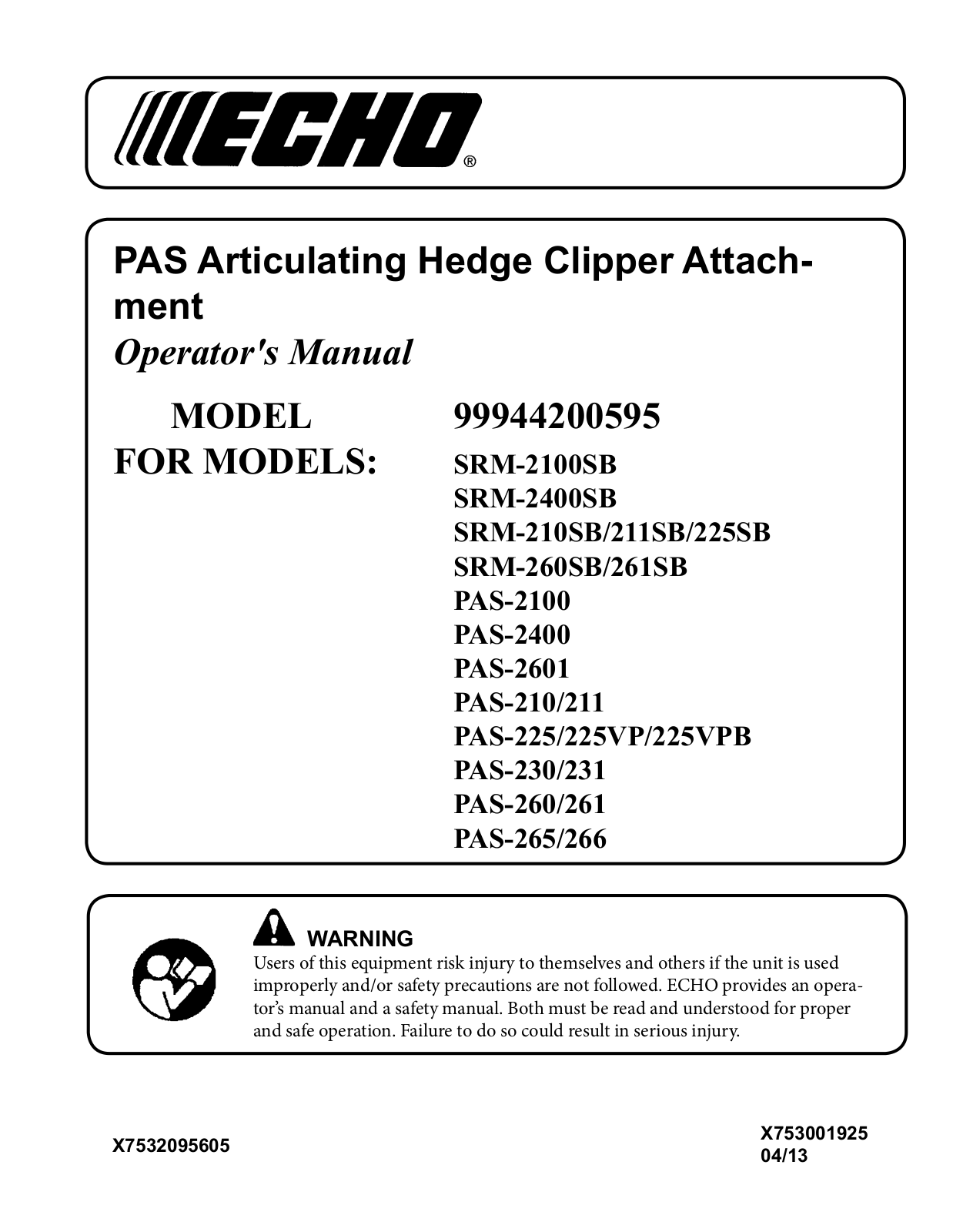 Echo SRM-225SB User Manual