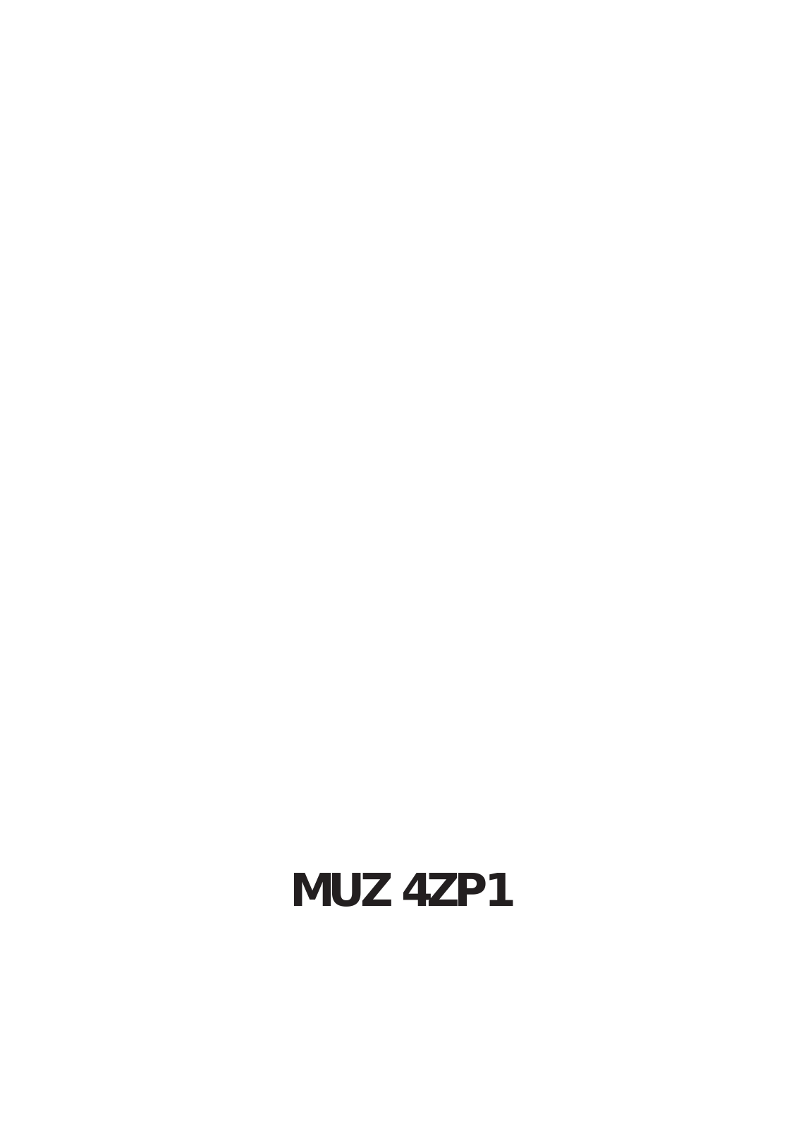 Bosch MUZ 4ZP1 User Manual