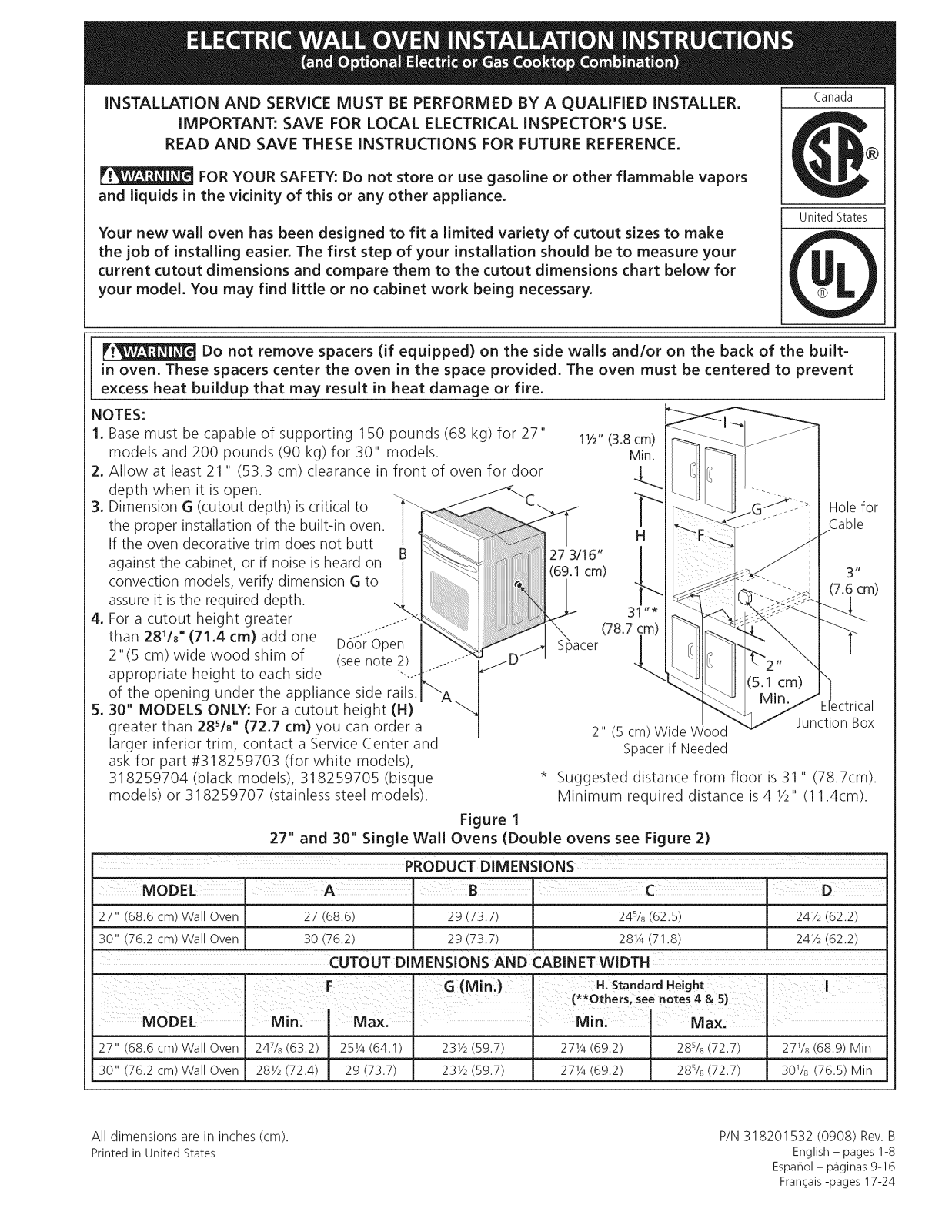 Frigidaire CGEW3065KBA, CGEW3065KBB, CGEW3065KFA, CGEW3065KFB, CGEW3065KWA Installation Guide - ManualMachine.com