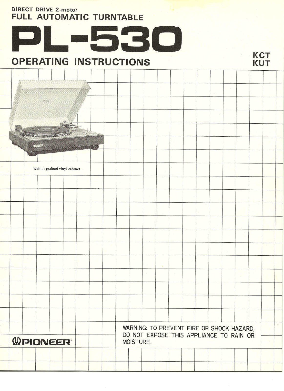 Pioneer PL-530 Owners Manual