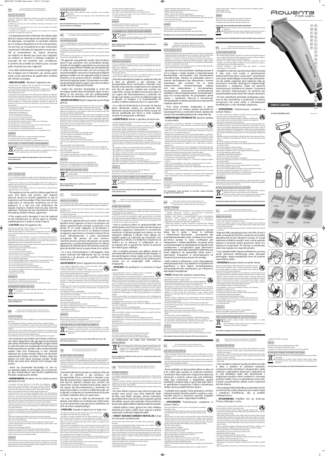 Rowenta TN1300 FO User Manual