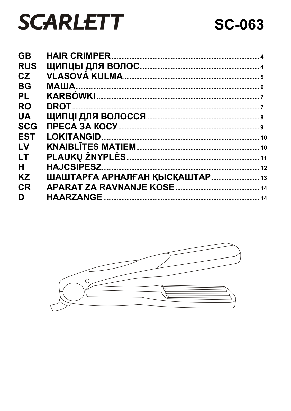 Scarlett SC-063 User manual