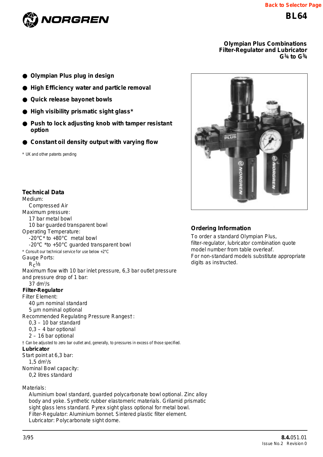 Norgren BL64 User Manual