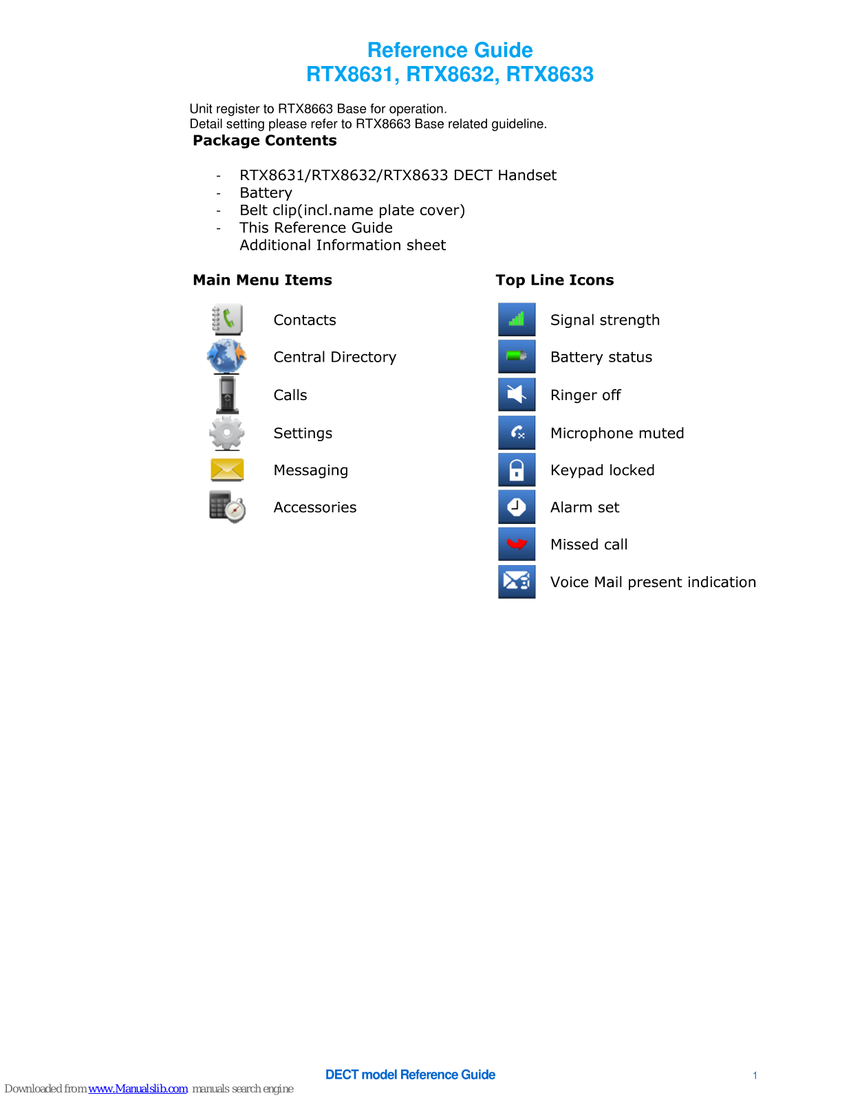 RTX RTX8631, RTX8632, RTX8633 Reference Manual