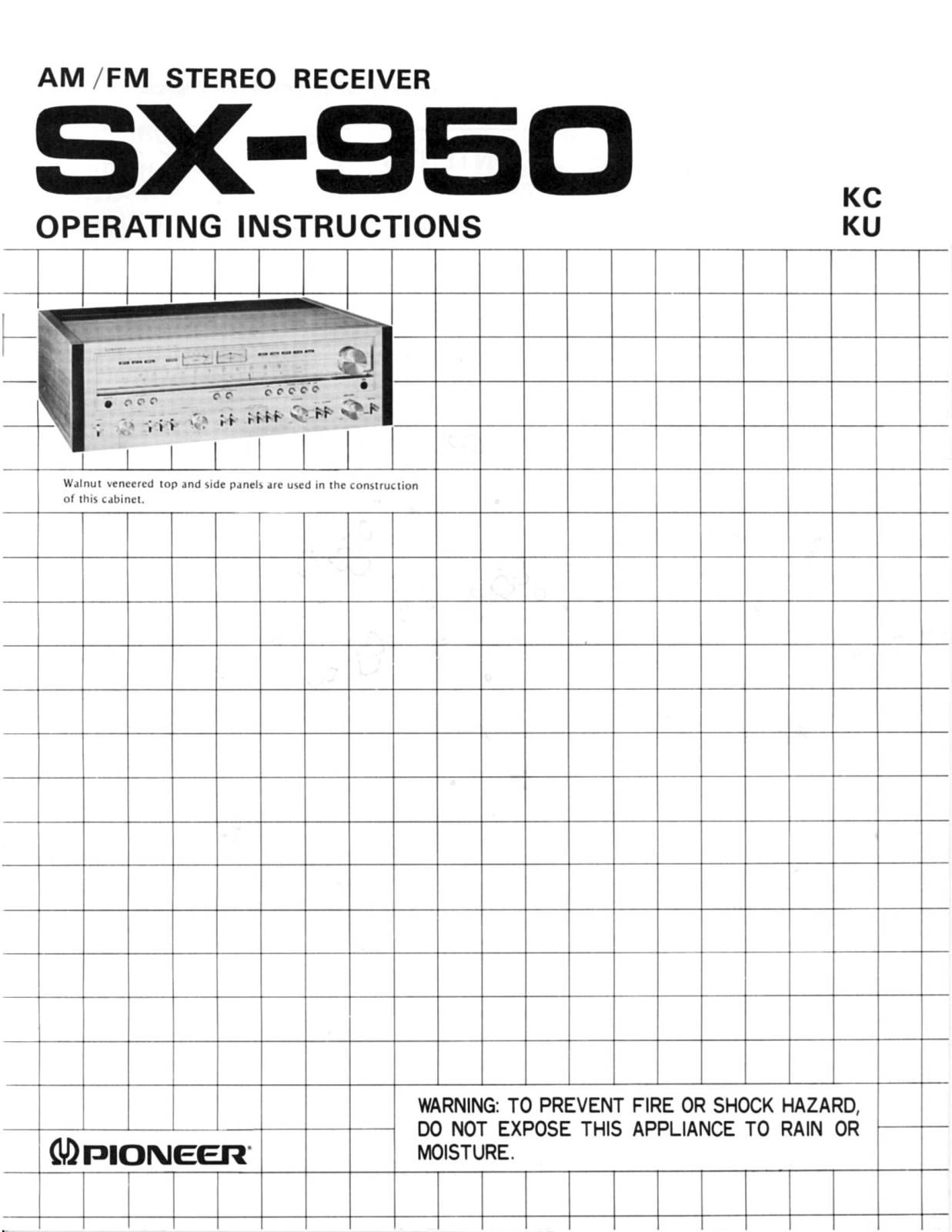 Pioneer SX-950 Owners Manual