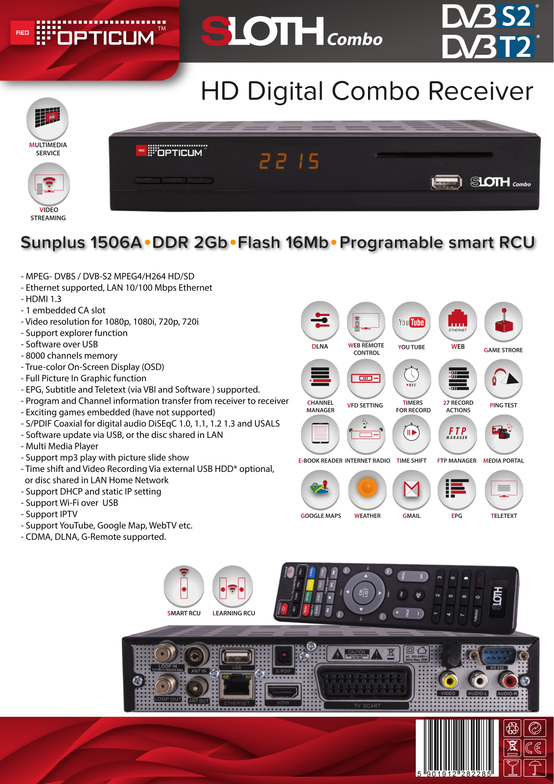 Opticum Sloth Combo + PVR User Manual