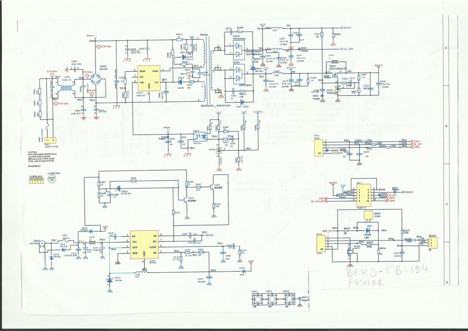 Beko 5B-194 Schematic