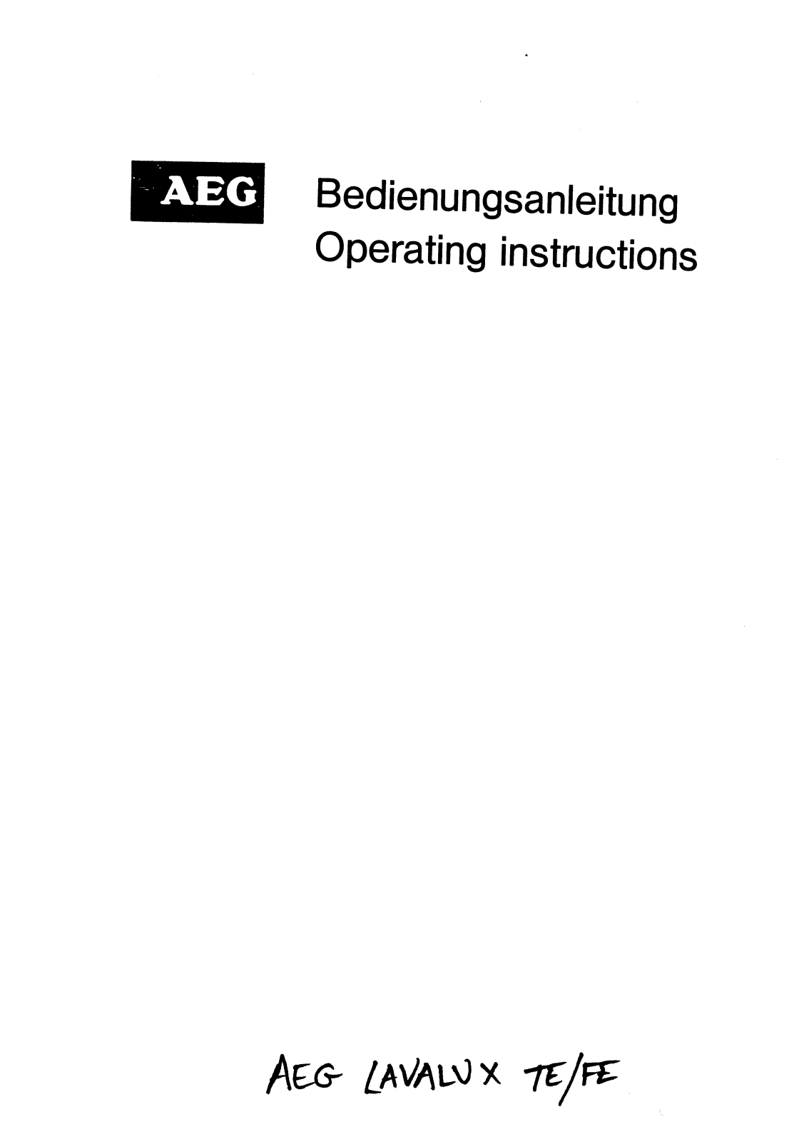 Aeg-electrolux LAVALUX TE User Manual