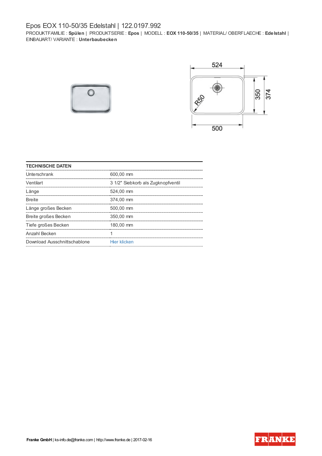 Franke 122.0197.992 Service Manual