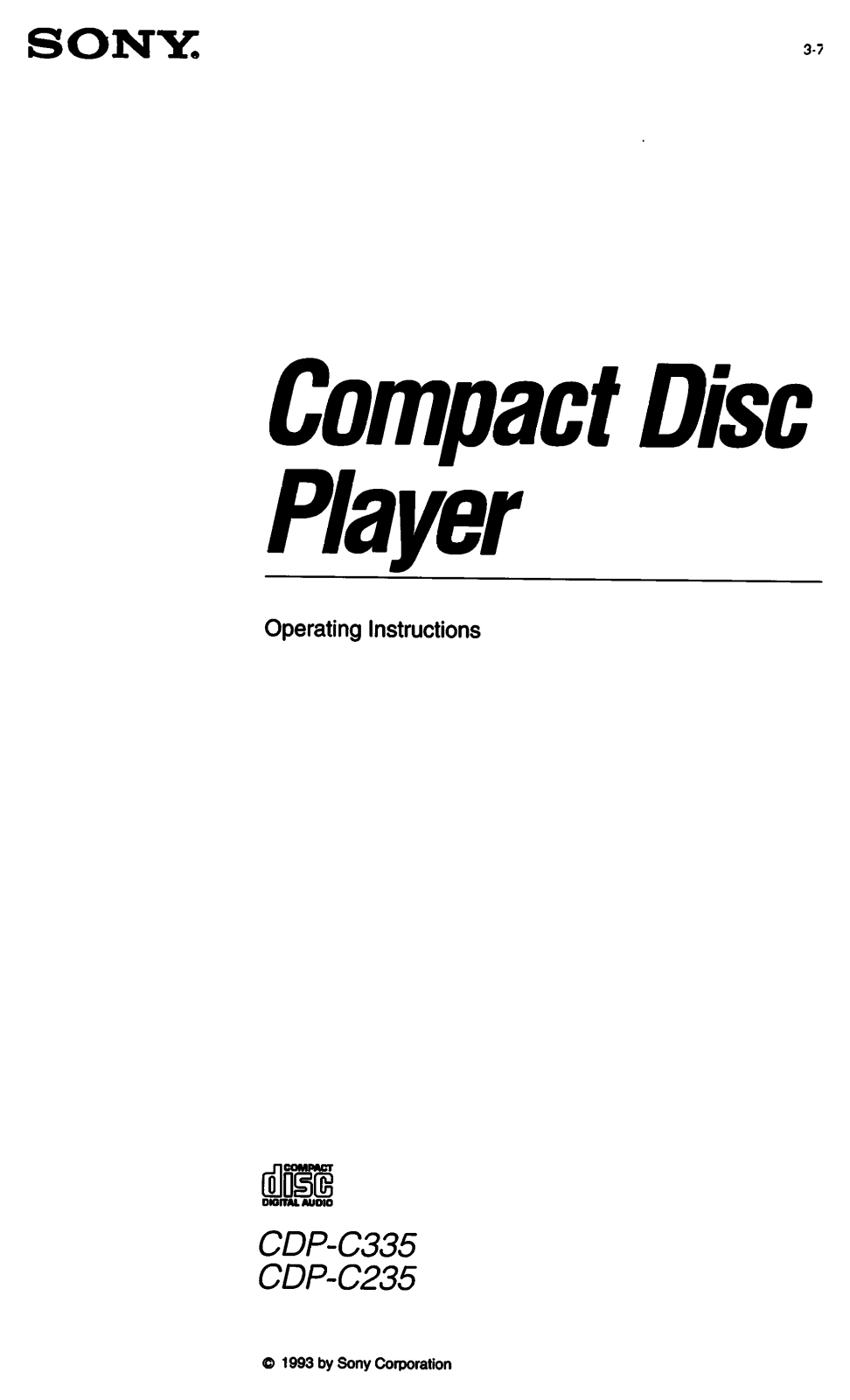 Sony CDP-C335 User Manual