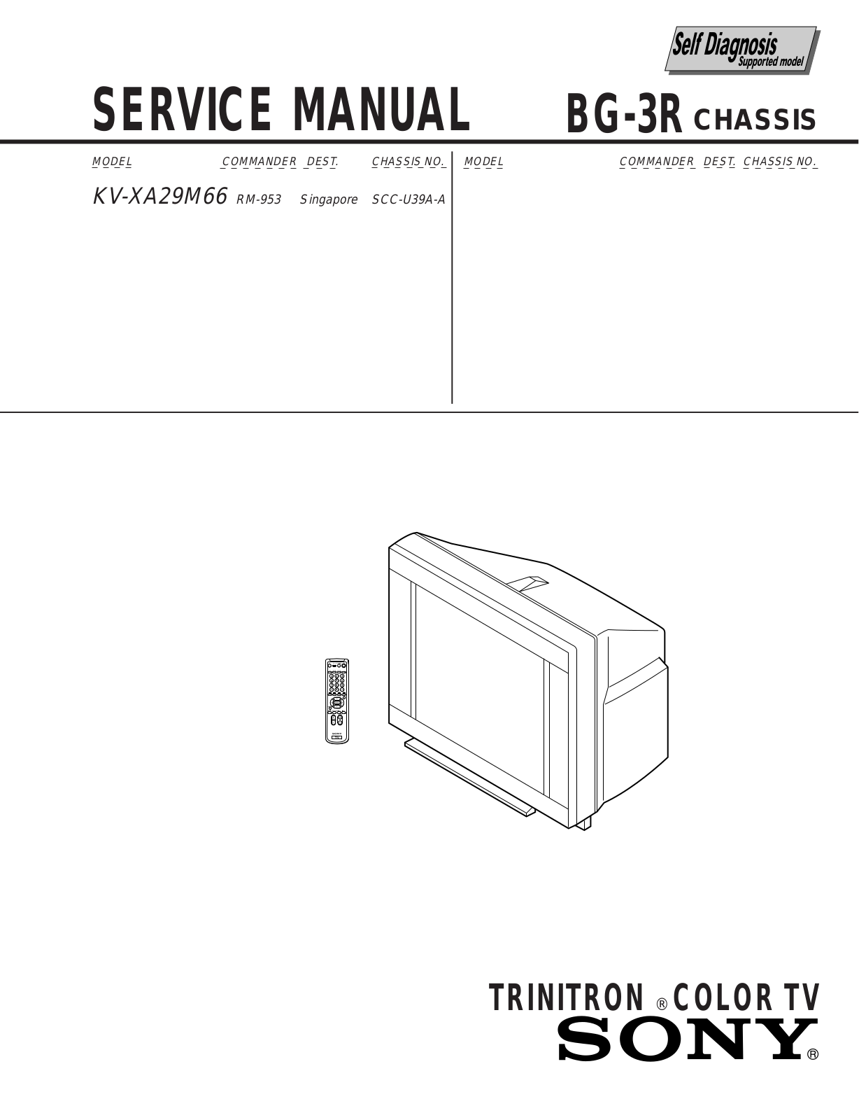 Sony KV-XA29M66 Service manual
