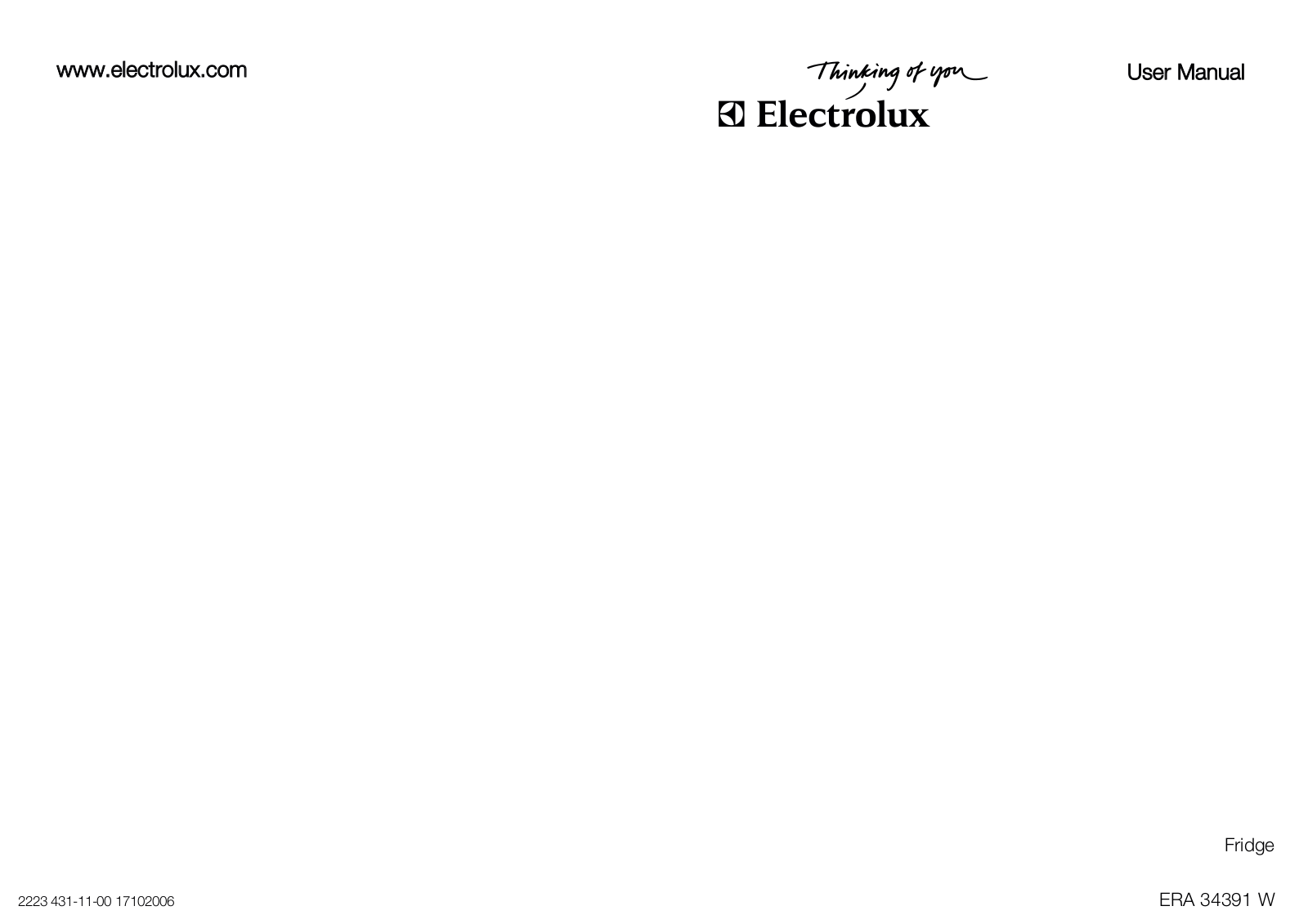 AEG ERA34391W User Manual