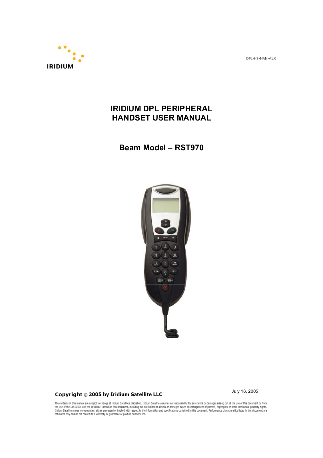 Iridium RST970 User Manual - ManualMachine.com