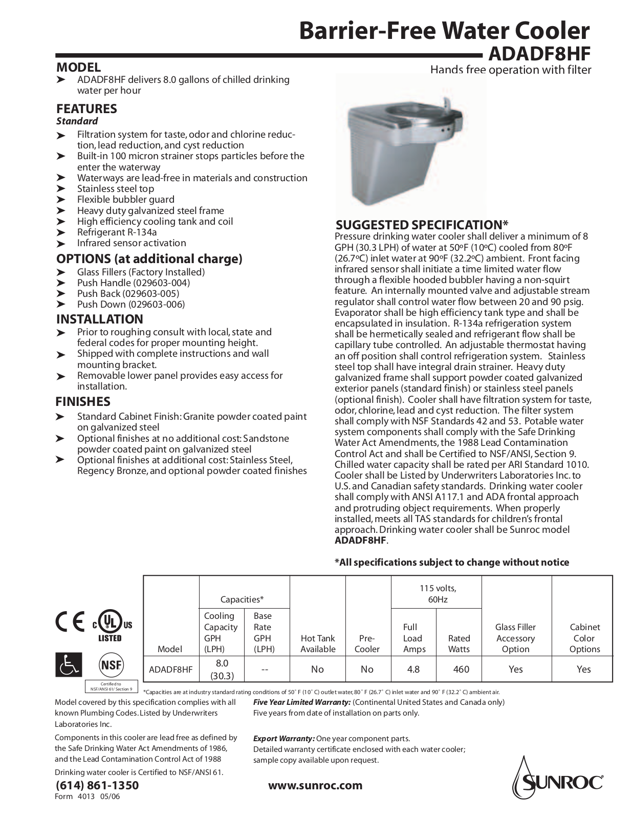 Oasis ADADF8HF User Manual