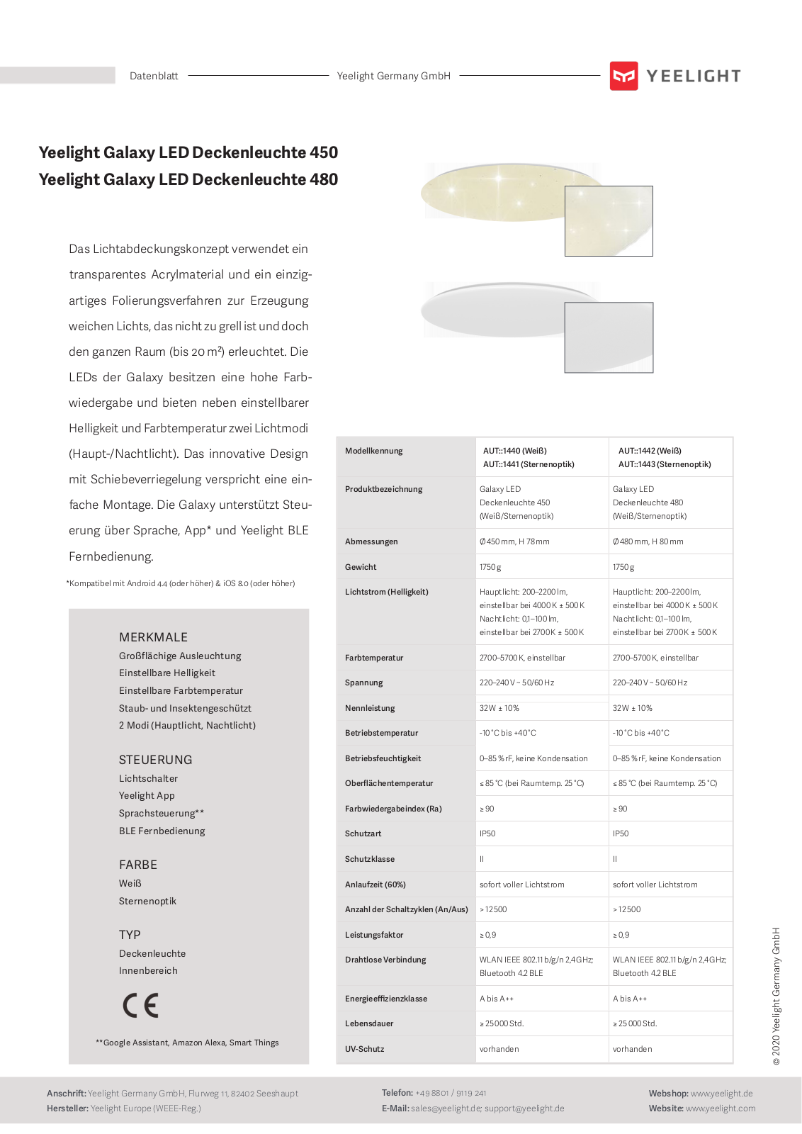 Yeelight AUT 1440, AUT 1442, AUT 1441, AUT 1443 Service Manual