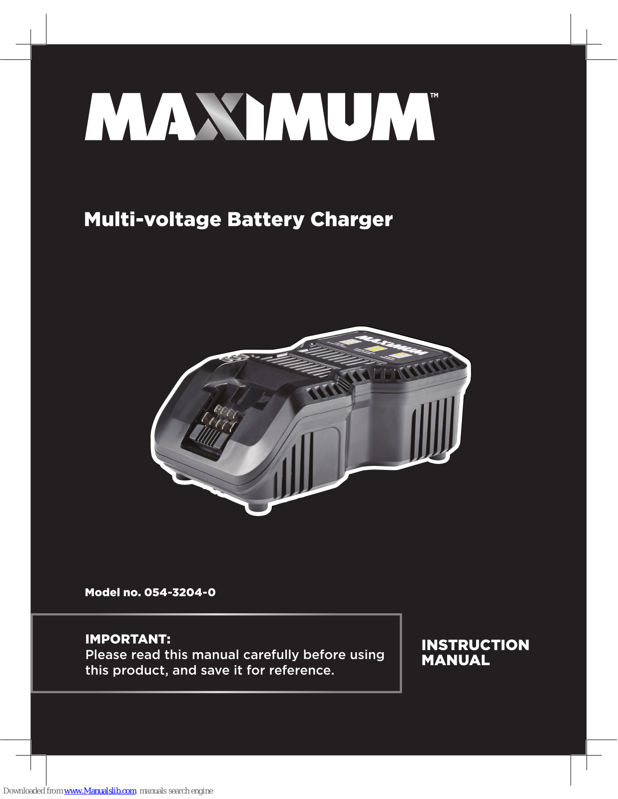 Maximum 054-3204-0 Instruction Manual - ManualMachine.com