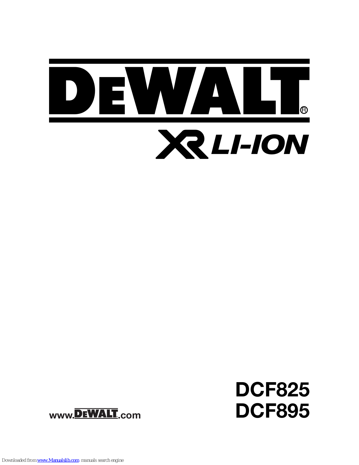 DeWalt DCF825, DCF895 Original Instructions Manual