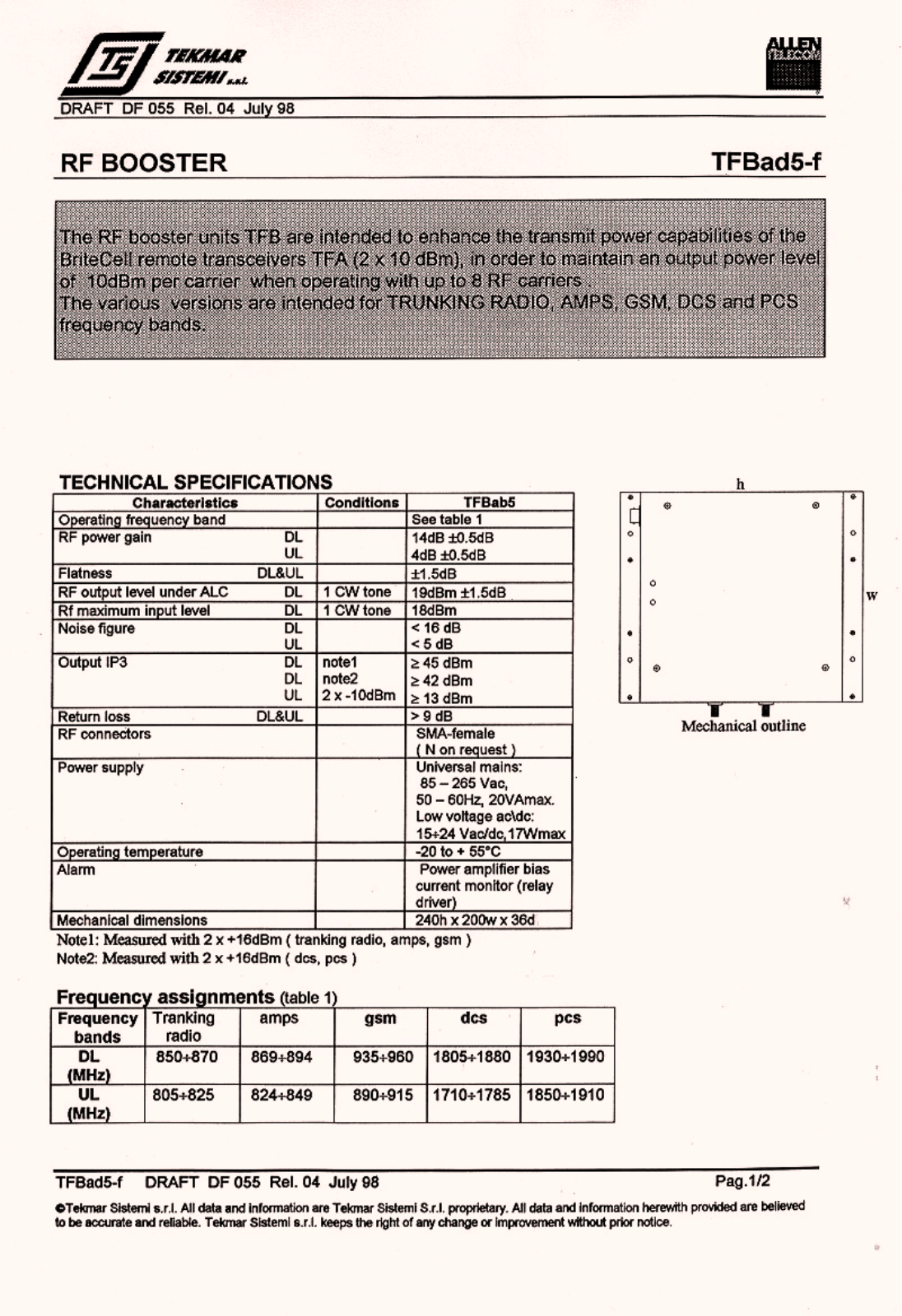 Andrew Wireless Innovations Group BCEL 815BA Users Guide