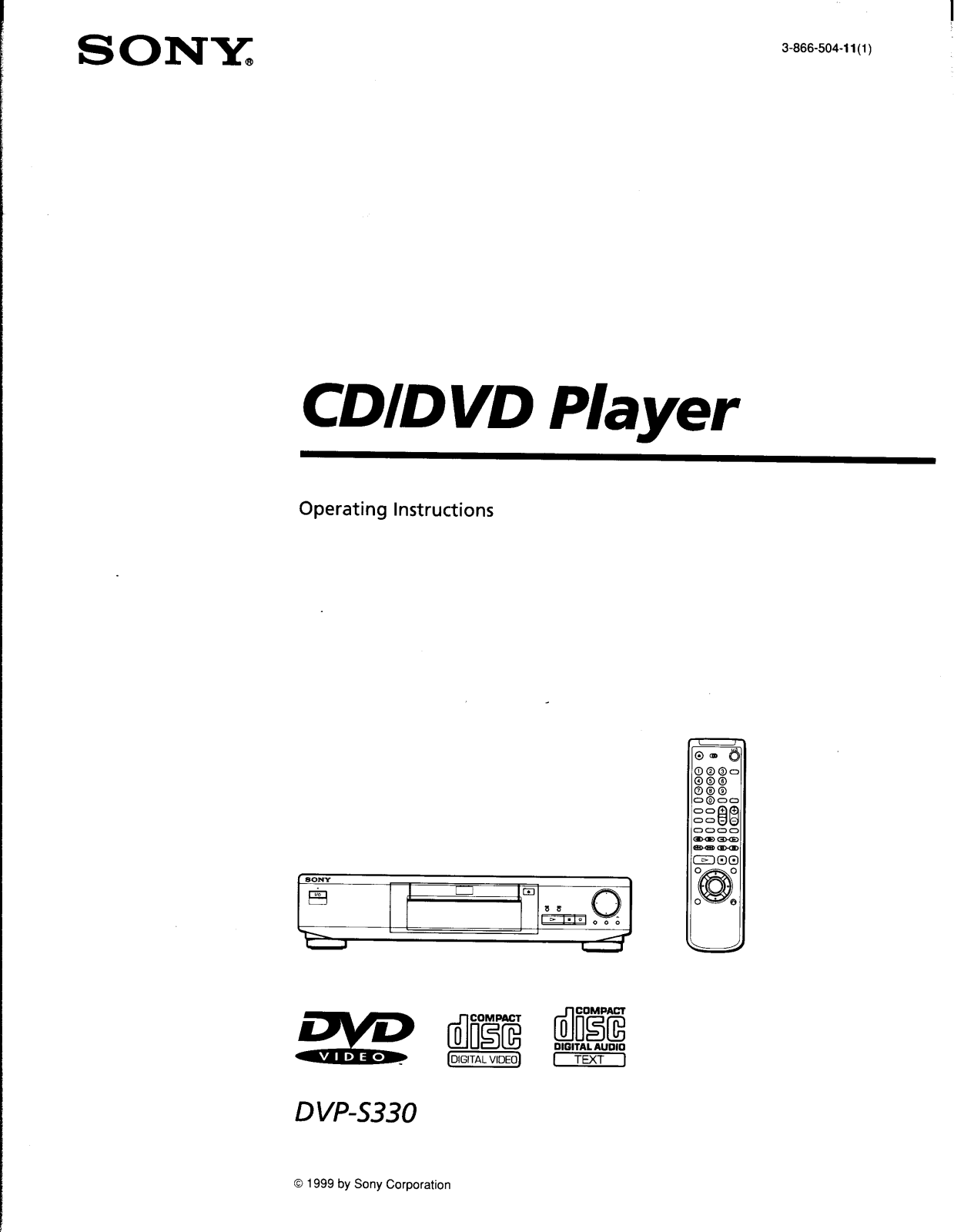 Sony DVP-S330 User Manual