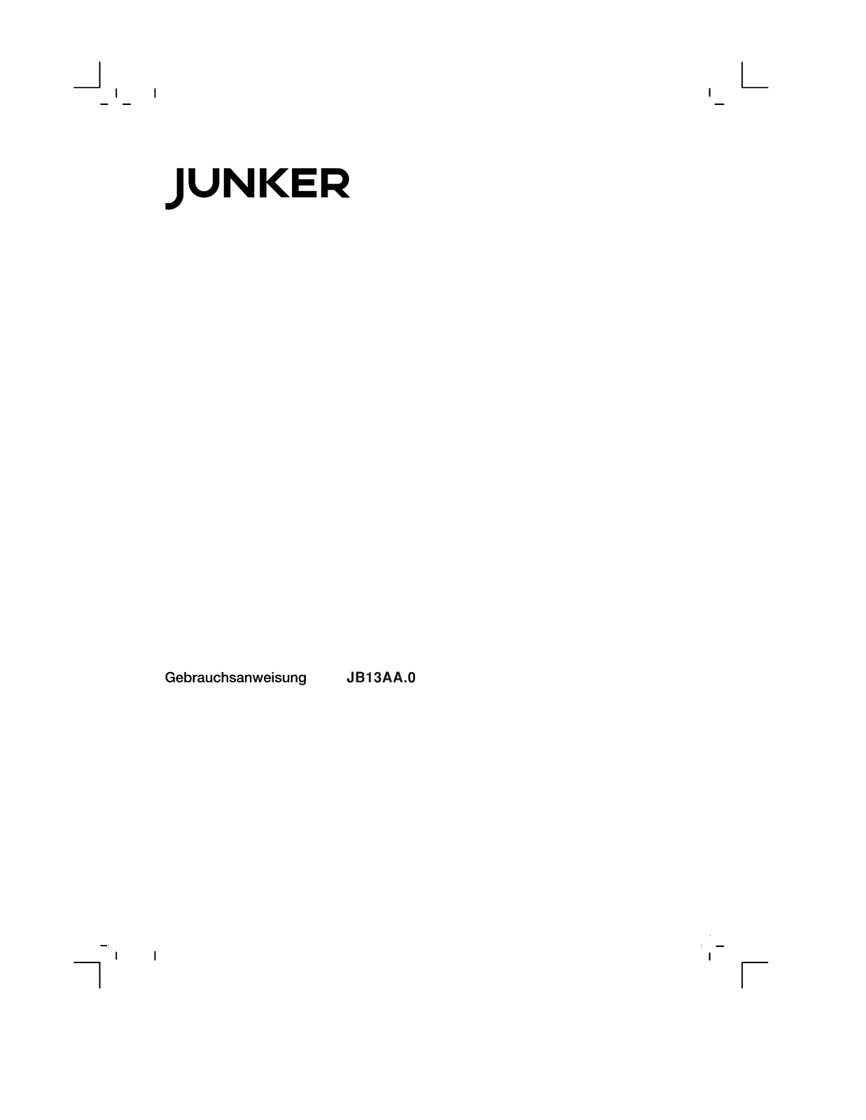 Junker JB13AA50 User Manual