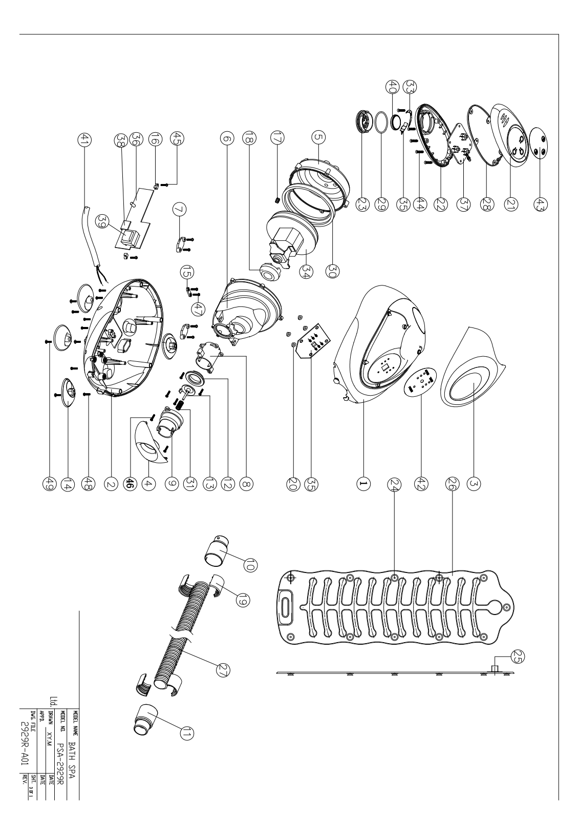 Vitek PSA-2929R Exploded view